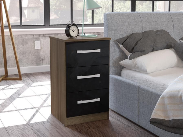 Lynx 3 Drawer Bedside Table