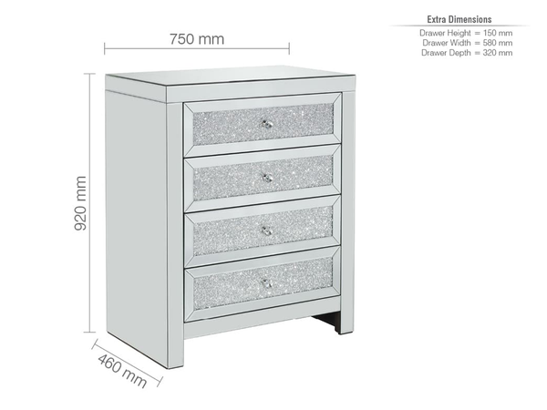 Vienna 4 Drawer Chest