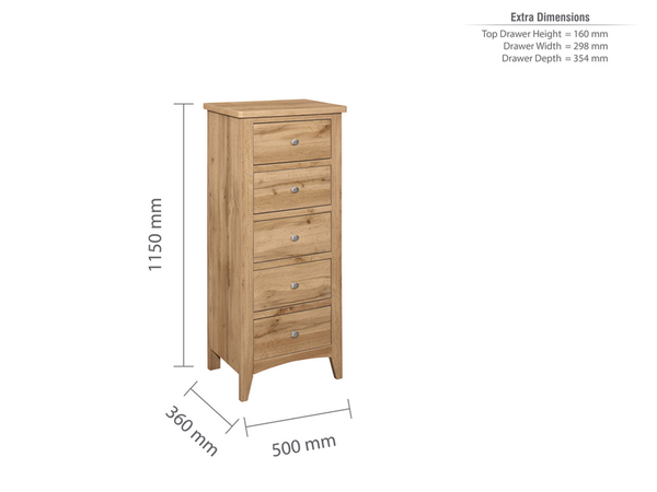 Hampstead 5 Drawer Tall Chest