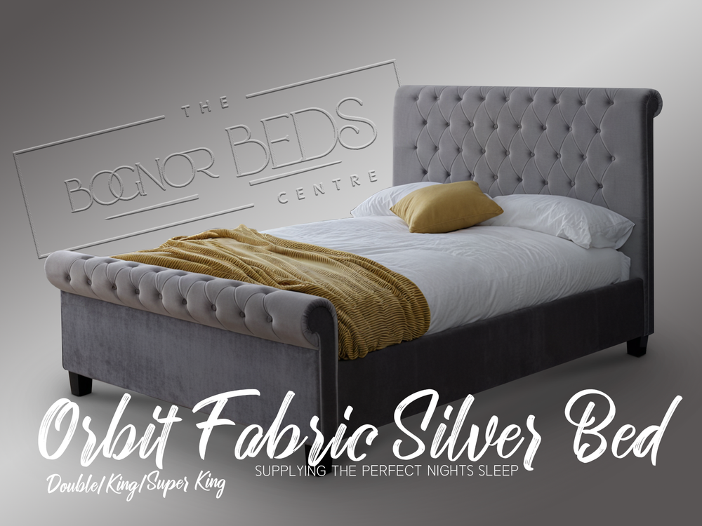 Orbit Fabric Silver Bed