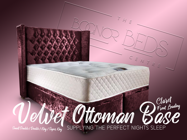 Velvet Ottoman Base Side/Front Loading