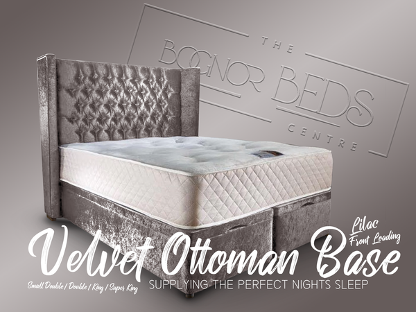 Velvet Ottoman Base Side/Front Loading