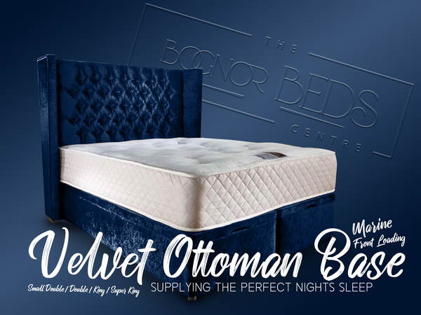 Velvet Ottoman Base Side/Front Loading