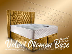 Velvet Ottoman Base Side/Front Loading