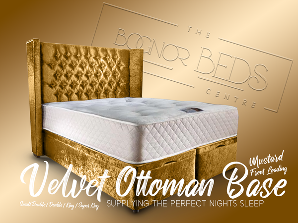 Velvet Ottoman Base Side/Front Loading
