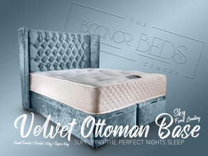 Velvet Ottoman Base Side/Front Loading