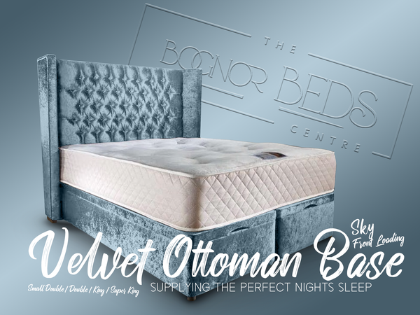 Velvet Ottoman Base Side/Front Loading