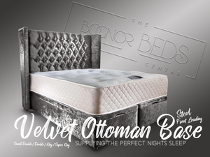 Velvet Ottoman Base Side/Front Loading
