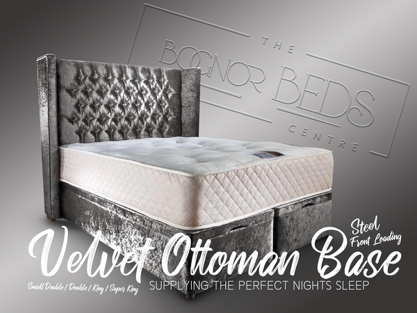 Velvet Ottoman Base Side/Front Loading