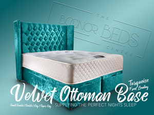 Velvet Ottoman Base Side/Front Loading