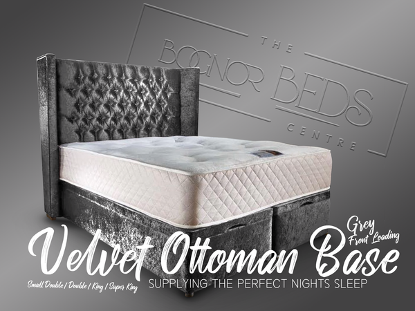 Velvet Ottoman Base Side/Front Loading