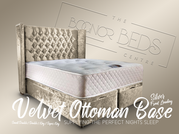 Velvet Ottoman Base Side/Front Loading